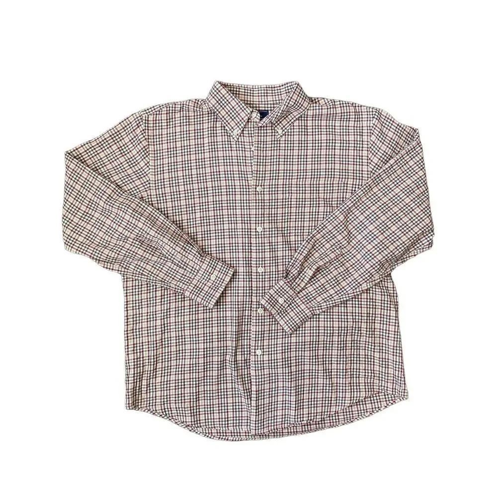 Dockers Men’s Button Down Casual Shirt Grid Long Sleeve SZ L